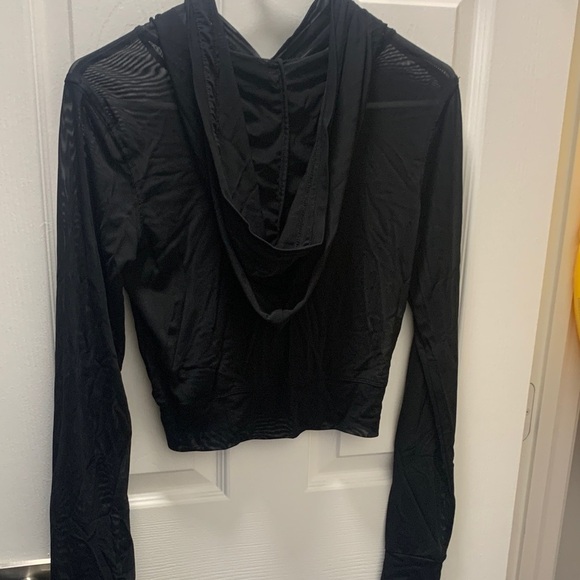 Forever 21 Black Sheer Women's Hoodie - Picture 3 of 4